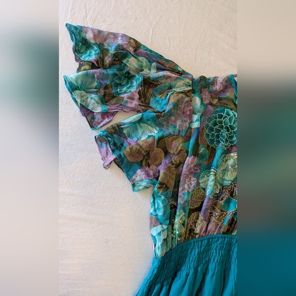 Diane Freis Beaded Silk Tulip Skirt Mini Dress - Picture 2 of 15